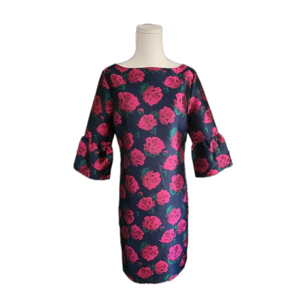 Janie & Jack Mommy & Me Navy Dress with Dark Pink Roses Size 6 Emerald Chateau